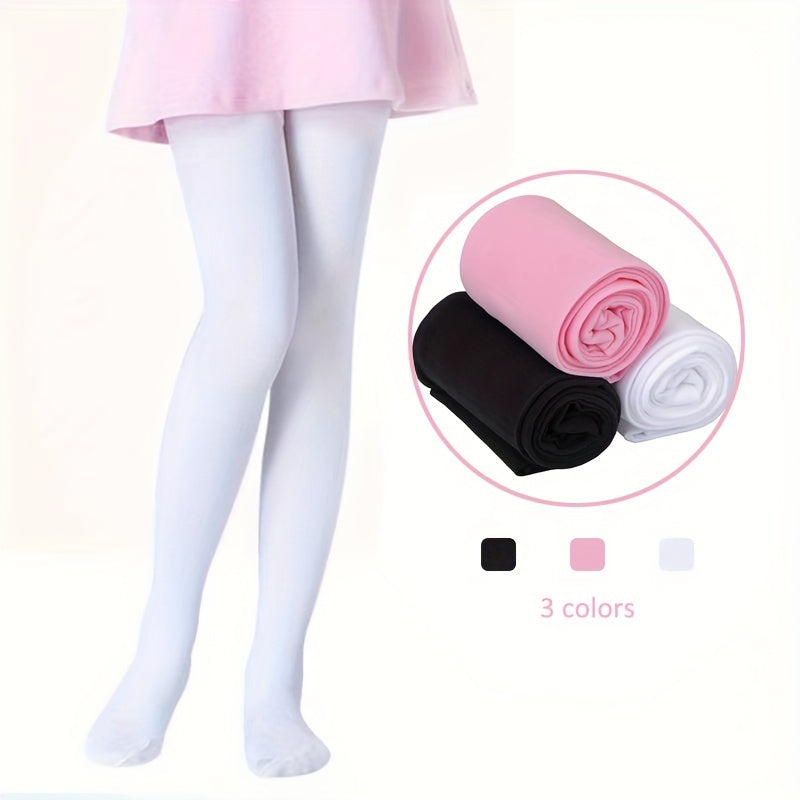 Girls' Velvet Leggings Tights for Ballet and Casual Wear in Pink Black White