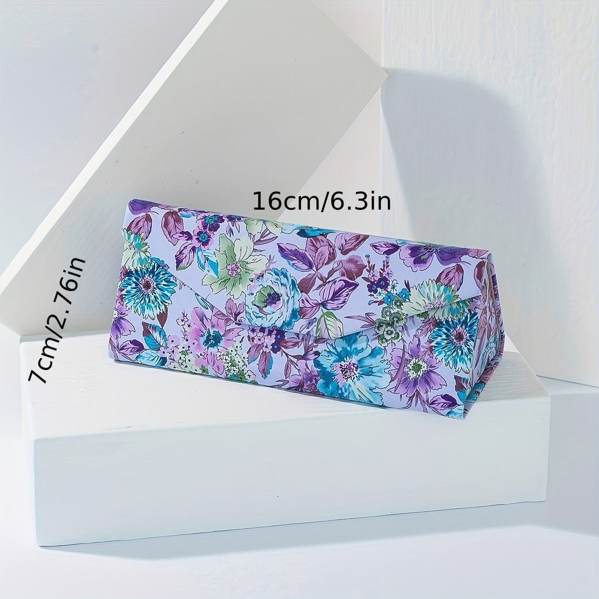 Set of 2 Floral Eyeglass Cases Foldable and Hard Metal Storage Cases
