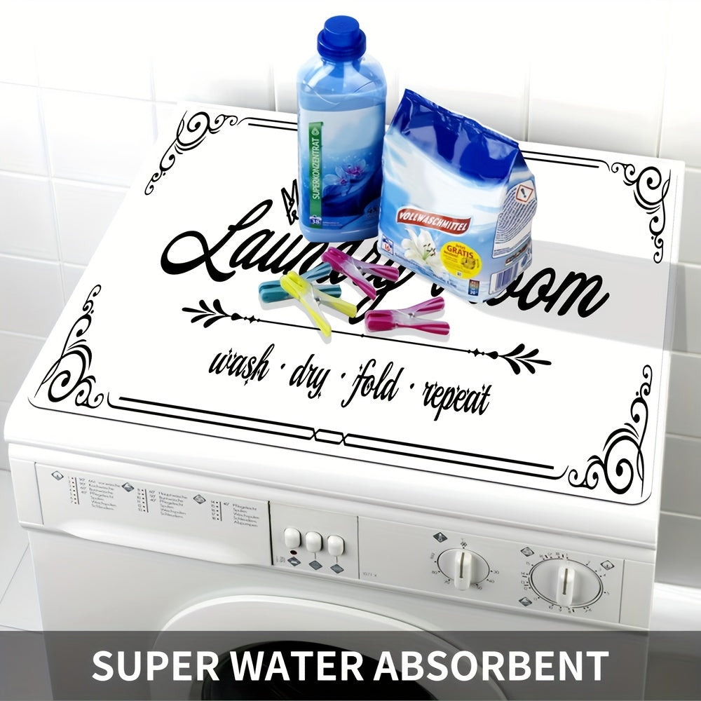 Funda de polvo impresa moderna para lavadora y secadora, de secado rápido y absorbente
