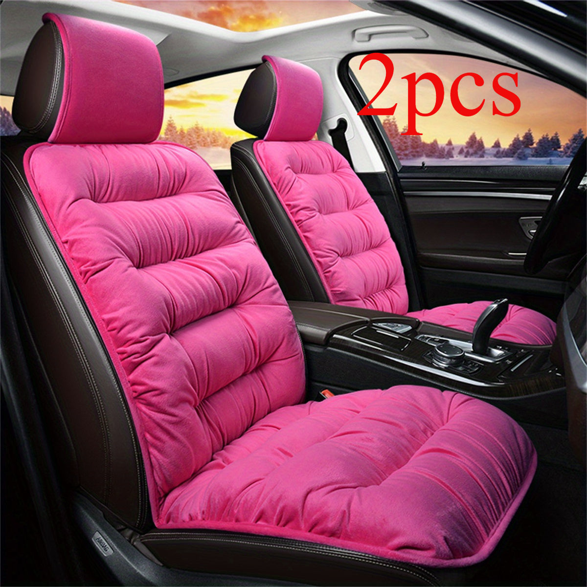 Universal Soft Plush Car Seat Cover Set for Winter Comfort