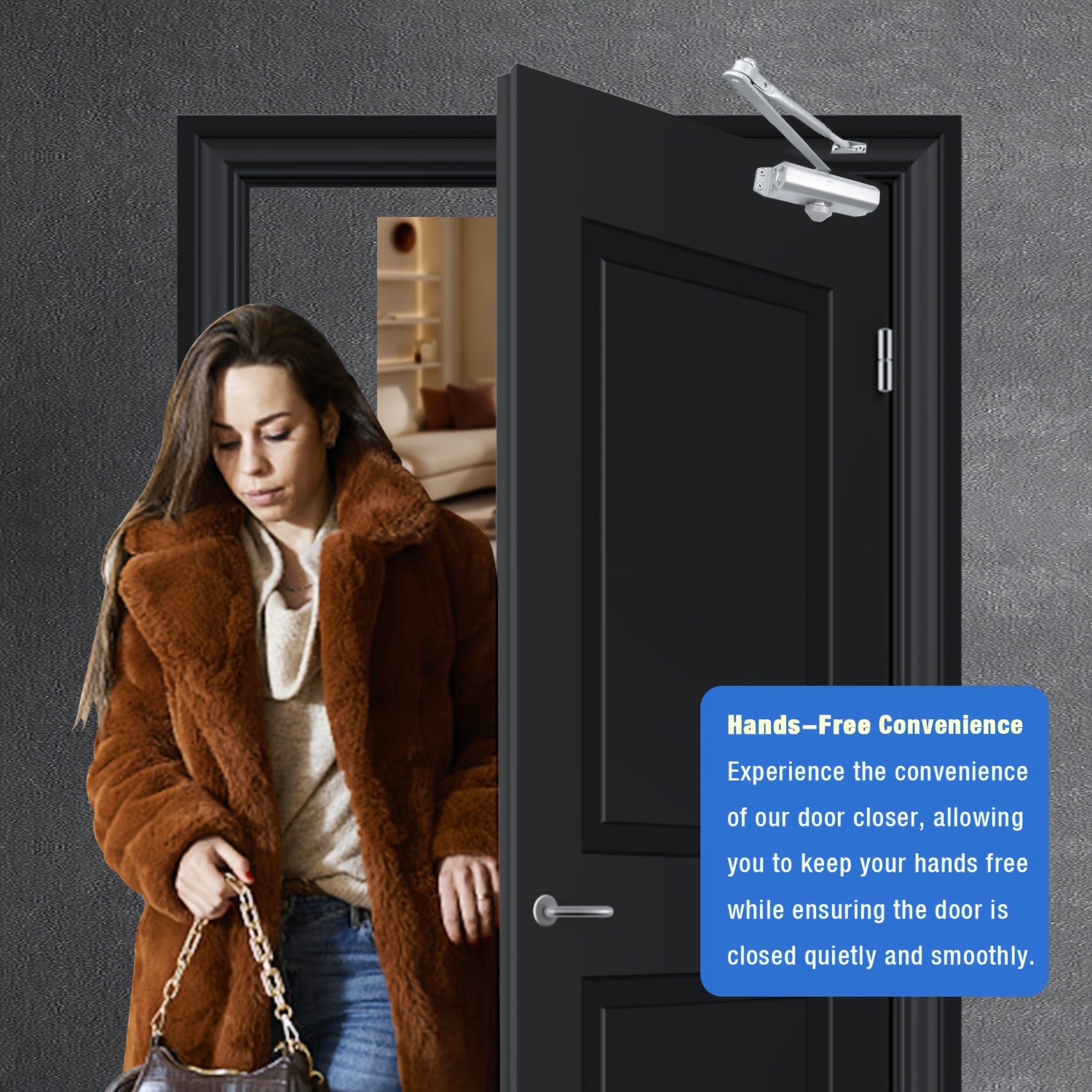Metal Finish Door Closer Automatic Door Closing Device Touch Remote Control