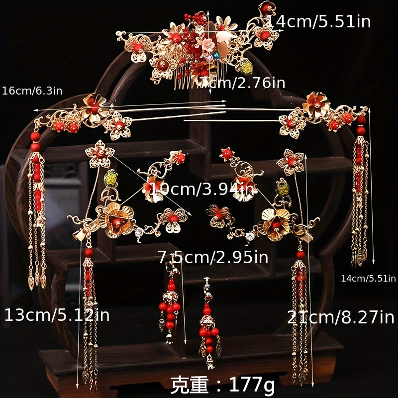 Retro Hair Stick Hair Comb and Earrings Set for Women Hair Accessories