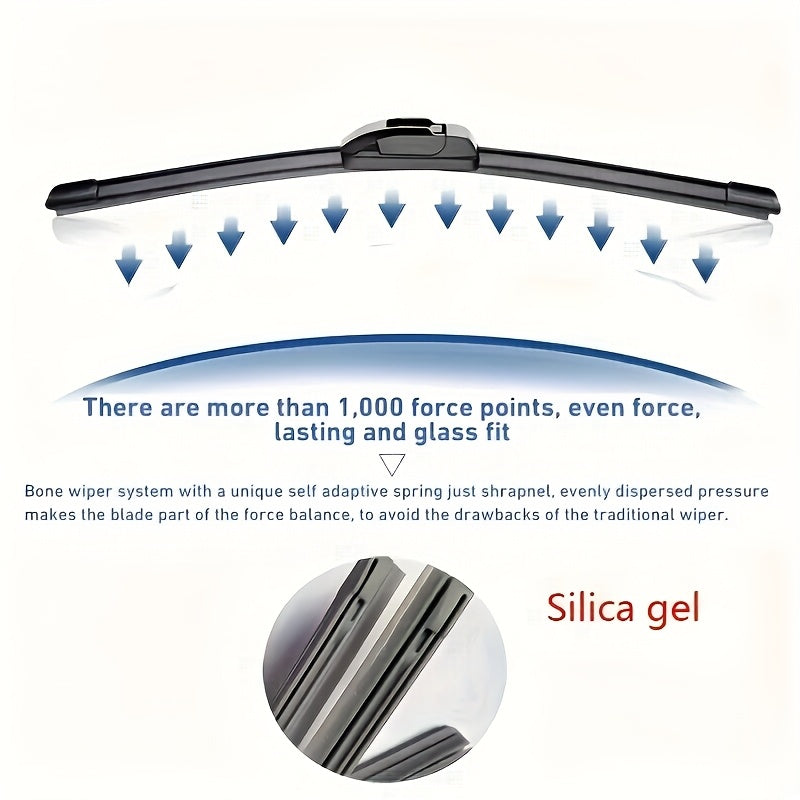 Front And Rear Windshield Wiper Blade Kit 60.96cm+40.64cm+13mm For SUV