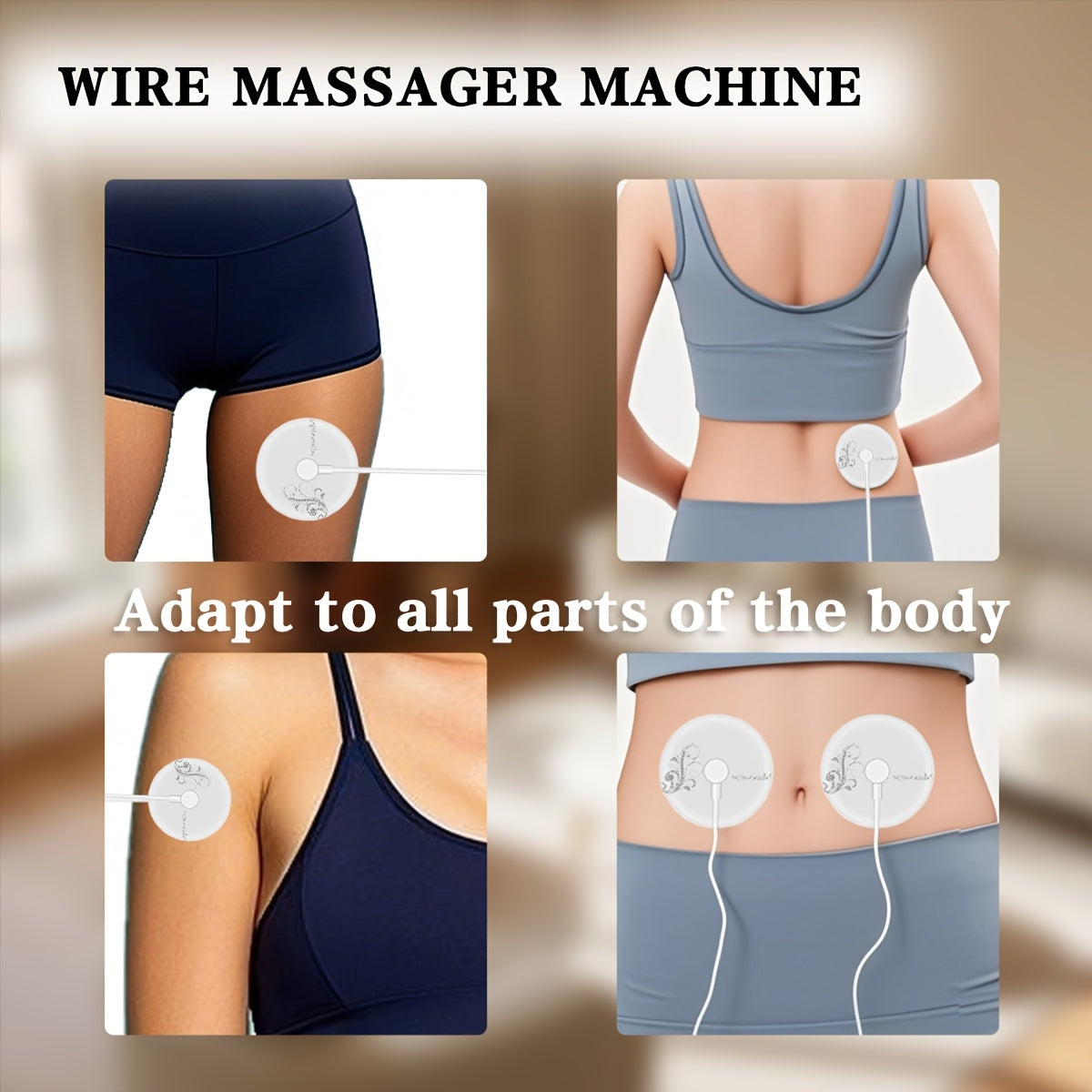 Kichik va yengil simli massajer, 3 tugma boshqaruvi, 9 intensivlik darajasi, 6 rejim - 3 juft gel padlar, USB quvvat, sayohat uchun portativ. Ideal Otalar kuni sovg'asi. Massaj