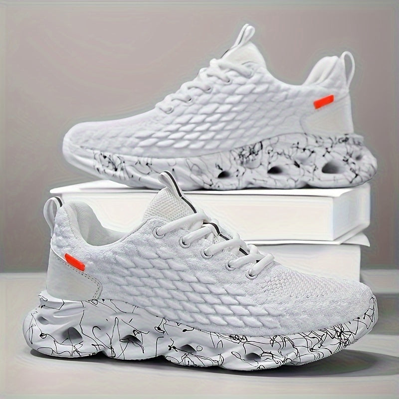 Men's Breathable Running Sneakers with Shock Absorption Soft Sole for All Seasons