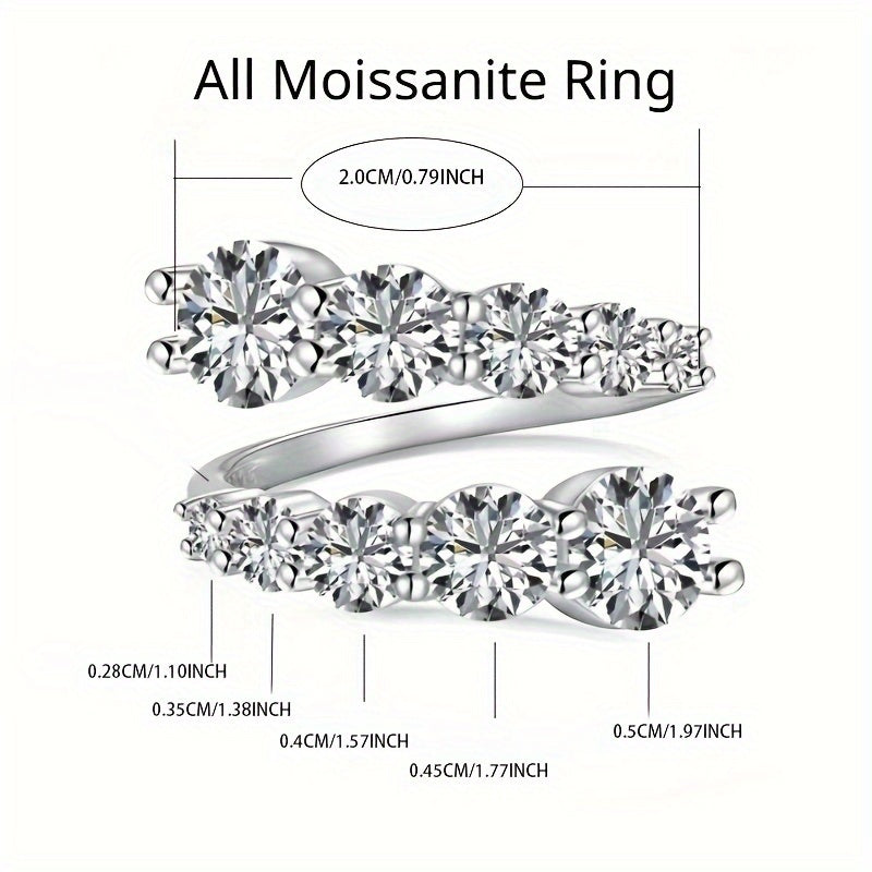 Кольцо с открытой Morganite из стерлингового серебра 3,36 карата — элегантное украшение для женщин