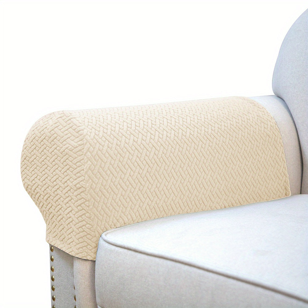 2-Piece Stretch Knitted Armrest Covers for Furniture Protection Sofa Chair Recliner Couch