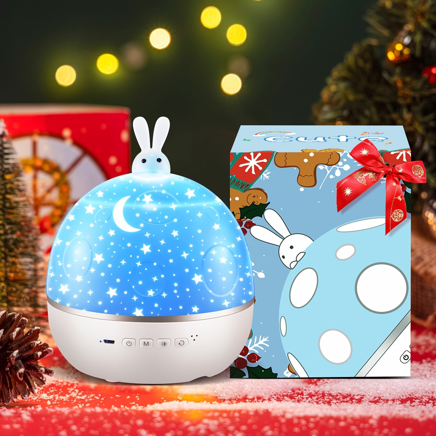 Proyector de estrellas luz nocturna 15 películas 7 colores control remoto temporizador rotación de 360 silenciosa