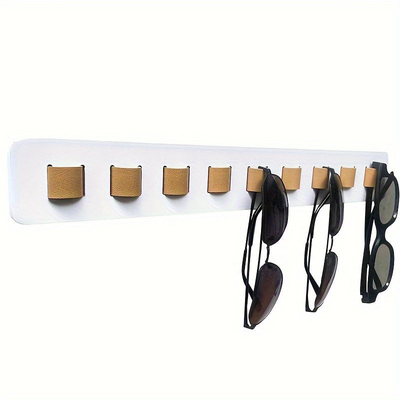 Wall-Mounted Glasses Storage Rack Wooden Display Organizer for Up to 9 Glasses