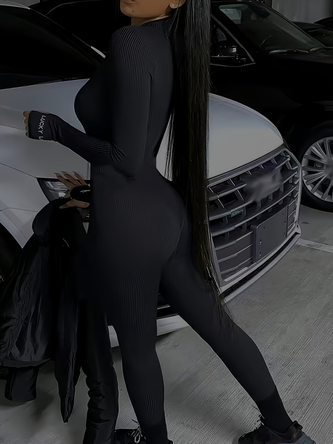 Body de manga larga con cremallera para mujer, ajustado de alta elasticidad, prenda entera