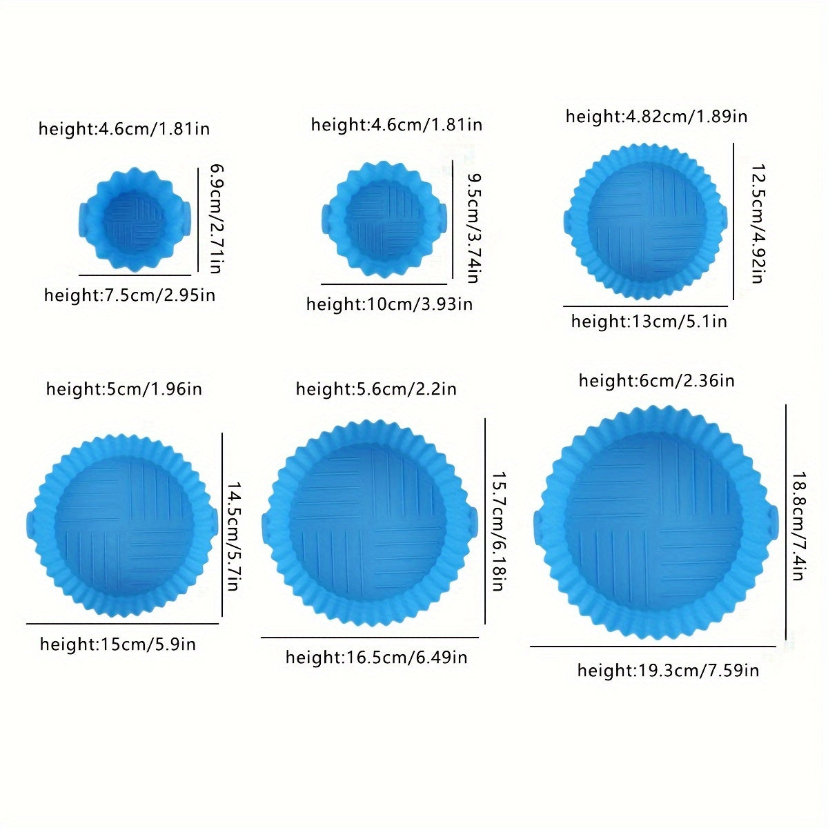 6 ta silikon havo fritözlari uchun qoplamalar to'plami, sog'lom ovqat tayyorlash uchun mukammal. Ushbu dumaloq, qayta ishlatiladigan va tozalash oson bo'lgan pishirish matlari ovqat tayyorlashni osonlashtiradi.