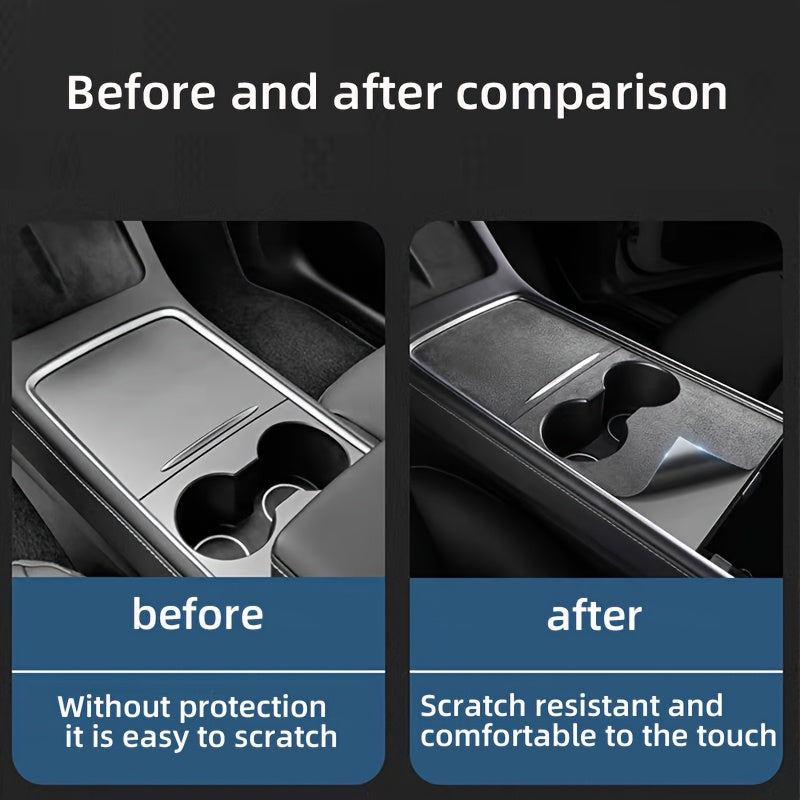 Center Console Protective Film PU Leather Cover for Tesla Model 3/Y