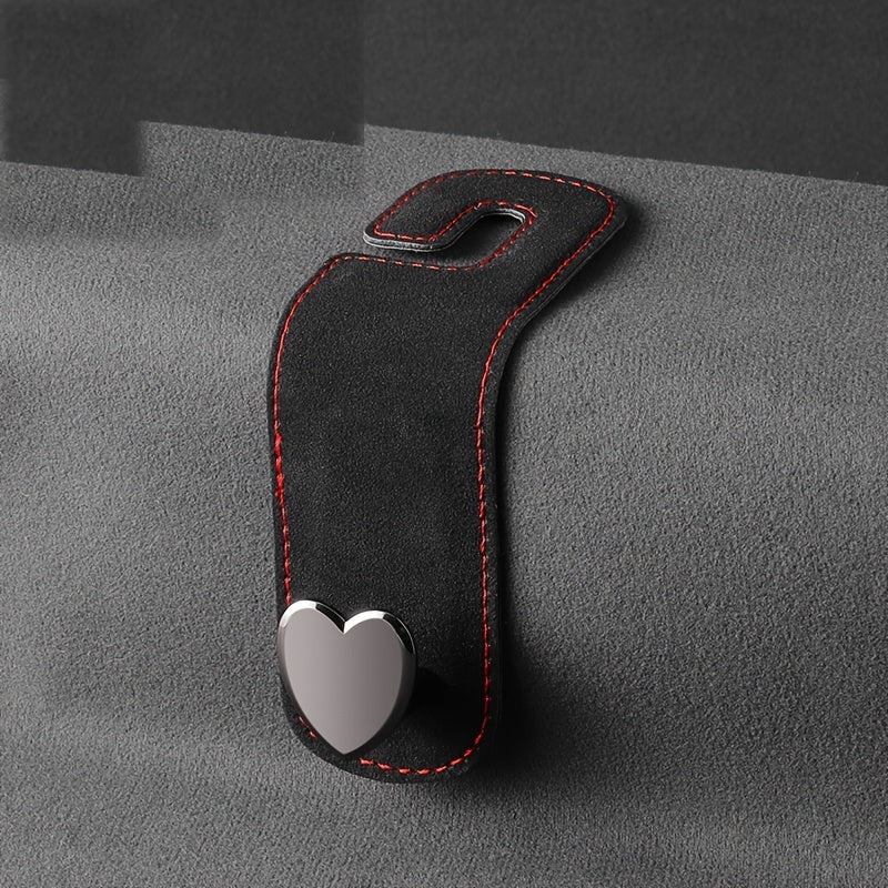 Gancho oculto en la parte trasera del asiento del coche para colgar objetos pequeños, de cuero PU, con almacenamiento en aleación de metal