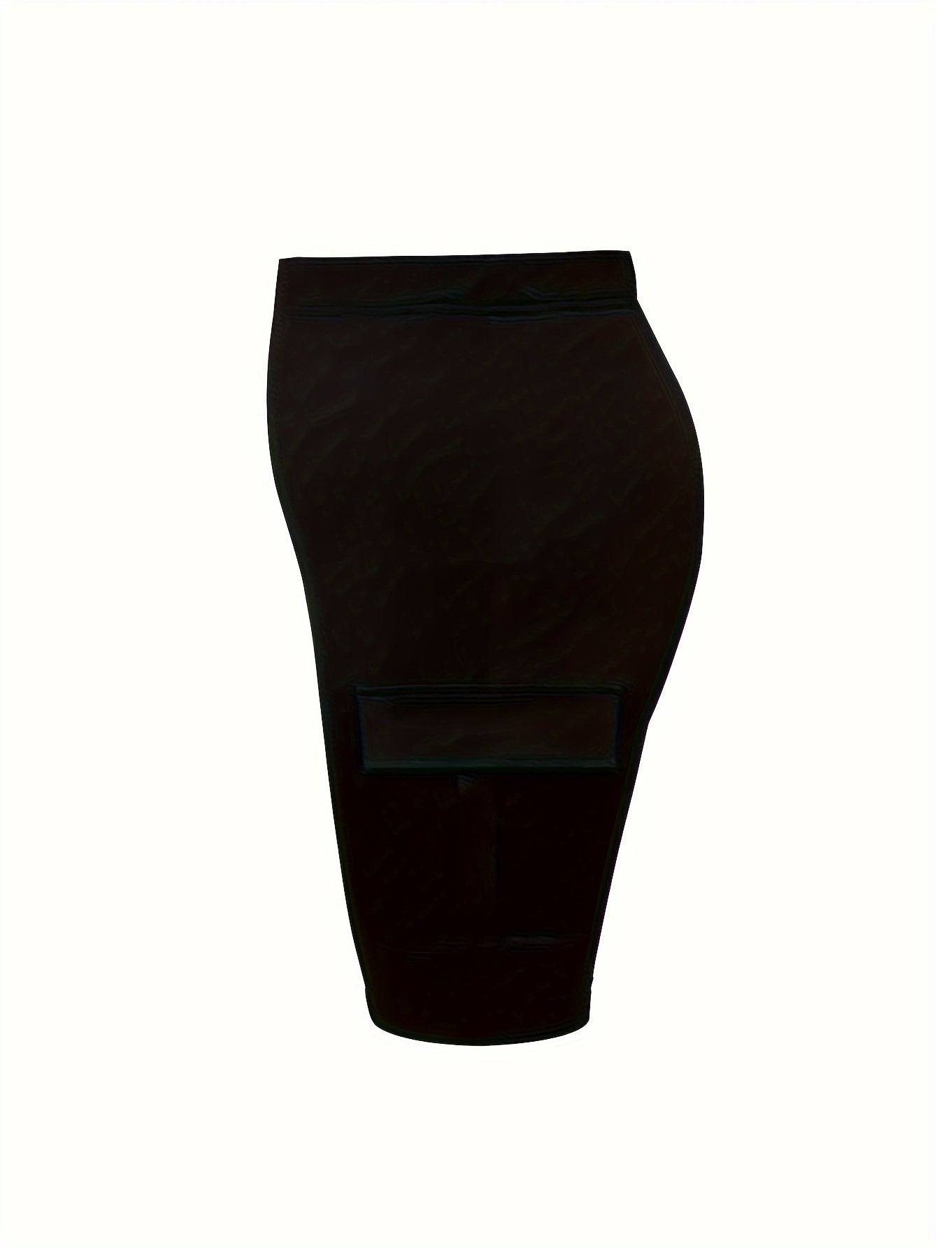 Plus Size Women's Capri Pants - Stretch Knit, Solid Color, Pockets