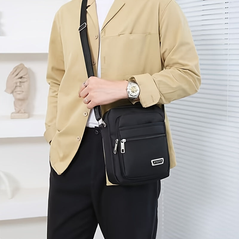 Men's PU Leather Messenger Bag with Multiple Compartments Adjustable Strap for Daily Use or Travel