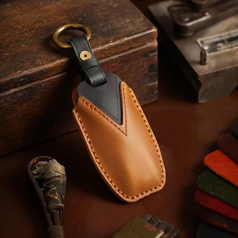 Unisex Leather Car Key Fob Cover Custom Fit Scratch-Resistant Protection