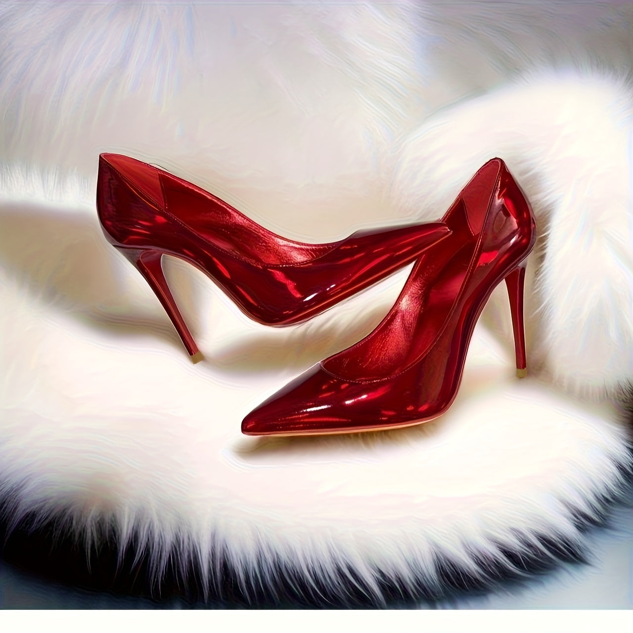 Women’s Summer High Heel Shoes Pointed Toe Flared Heel Solid Color