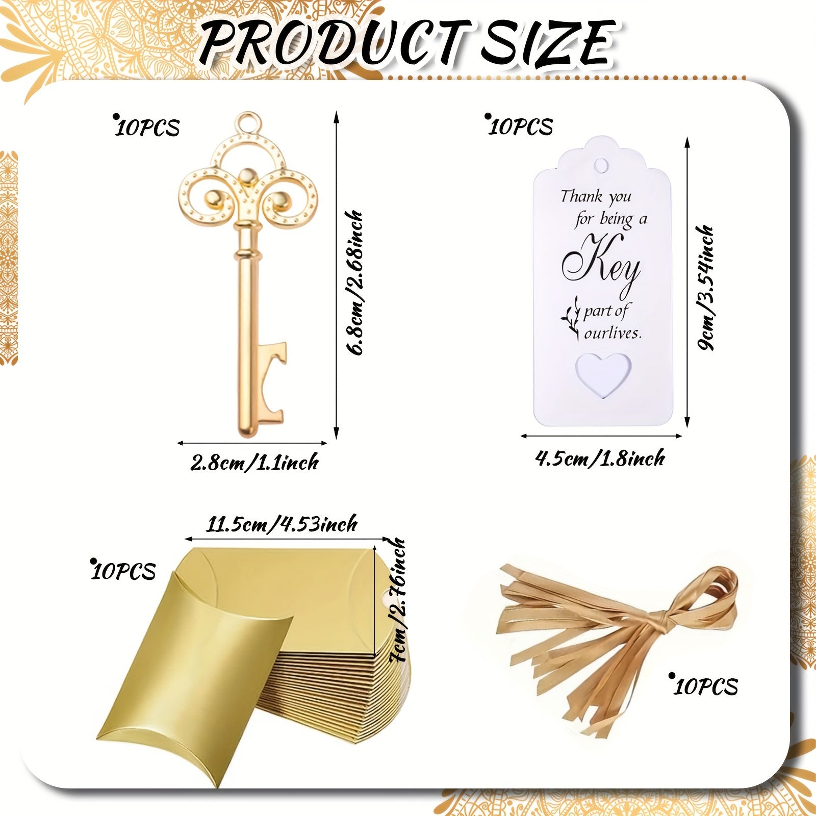 Abrebotellas en forma de llave de 40 unidades con cajas de caramelos para graduaciones y fiestas de verano