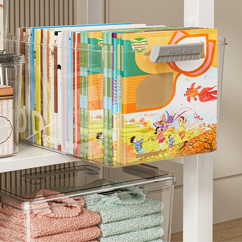 Keng, Suv o'tkazmaydigan saqlash qutisi qopqoq bilan - O'yinchoqlar, atıştırmalıklar va boshqalar uchun ideal - Uy tartibi uchun qulay va mustahkam tutqichlar bilan