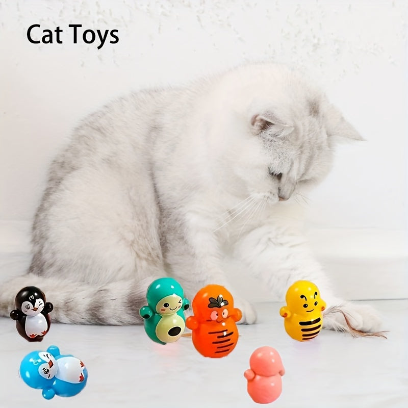 10/20 Pcs Cat Rolling Toys Durable Plastic Interactive No Electricity Needed