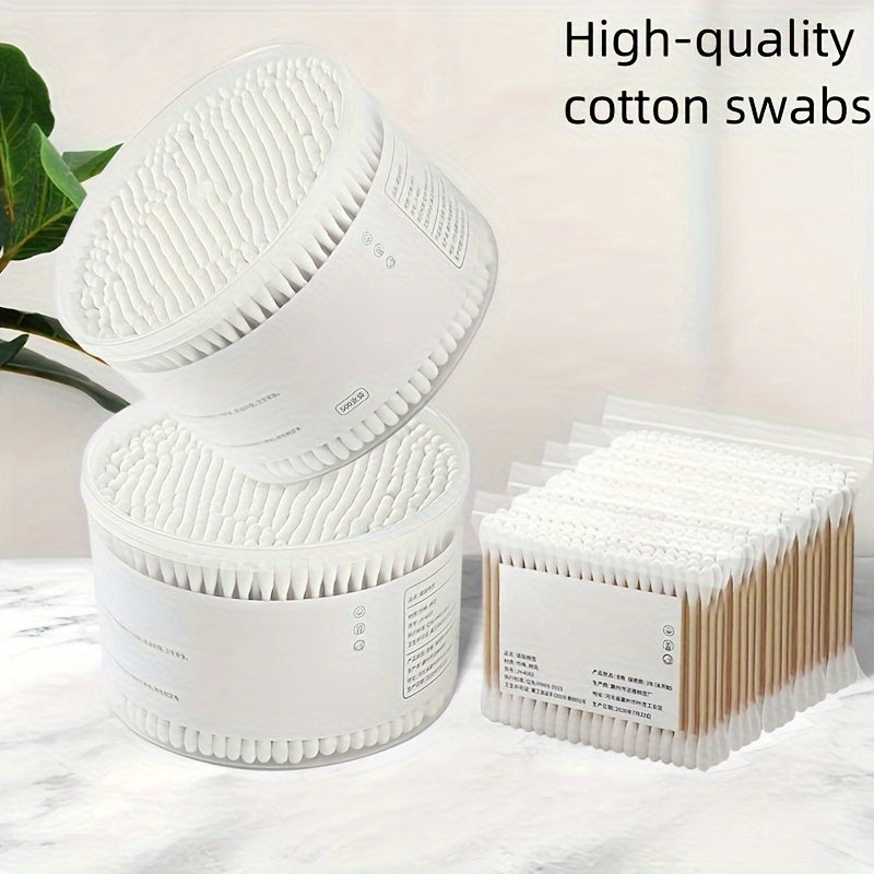 Box of 500 Unscented Double-Headed Disposable Swabs for Ear Cleaning Makeup Removal