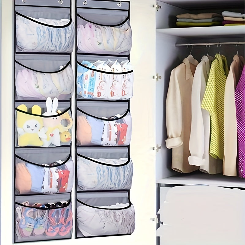 Large Underwear Organizer with 5 Grid Pockets Hanging Storage Bag