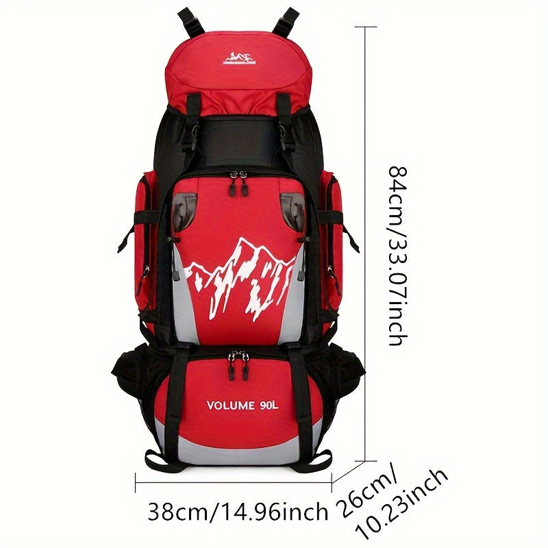 Lightweight Waterproof Travel Backpack with Tablet Compartment and Large Capacity for Hiking Camping Outdoor Red and Black