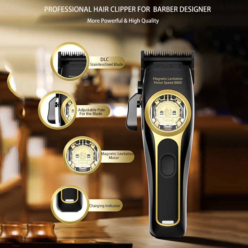 Professional Hair Clipper with USB Charging Lithium Battery for Salons Barbers