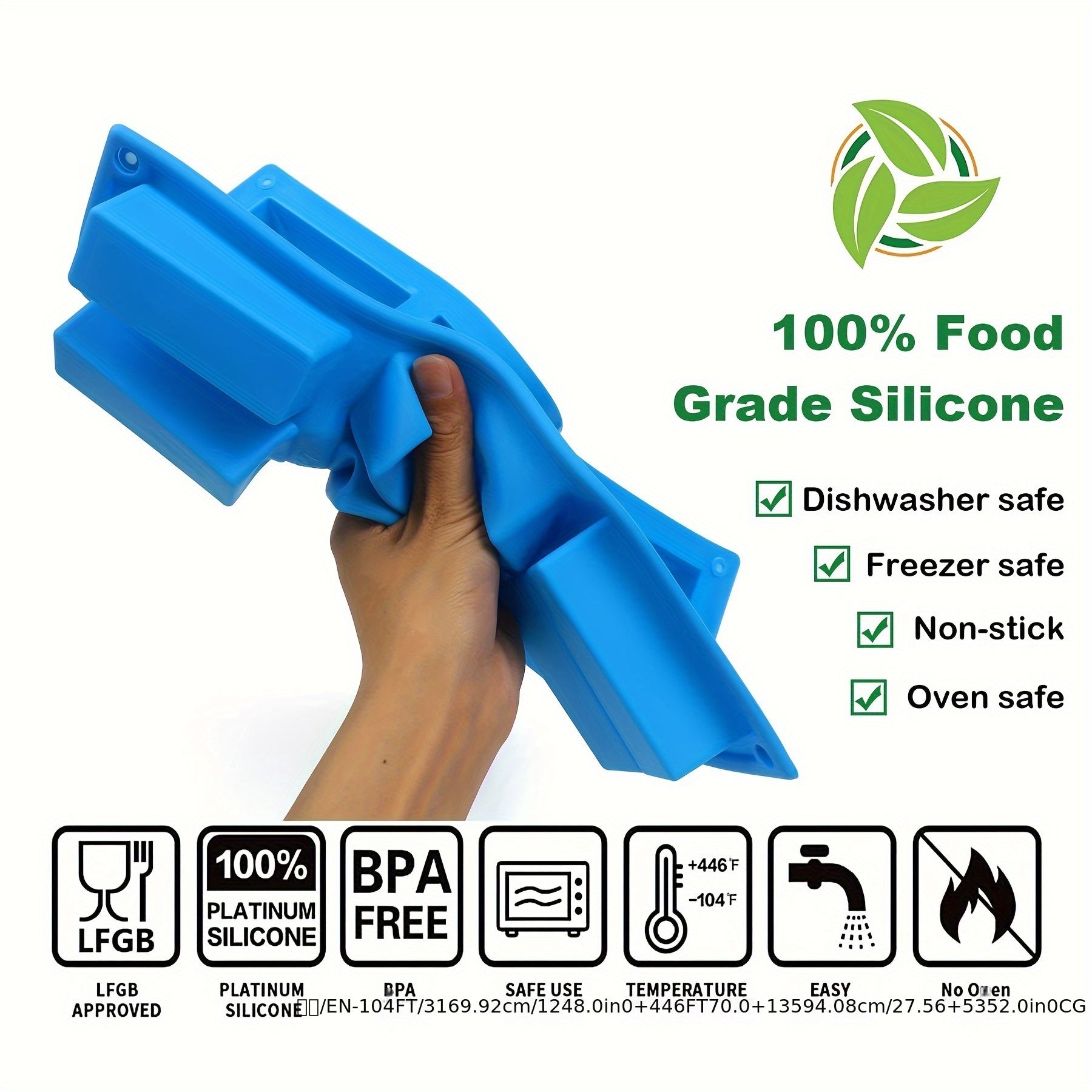 Silicone Mold 12-Cavity Large Rectangles for Energy Bars, Chocolate, Bread