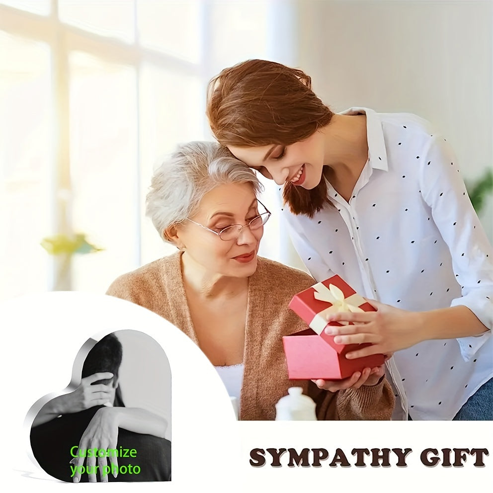 Heart-Shaped Acrylic Photo Plaque 9.98x9.98cm Personalized Love Sign for Couples and Gifts