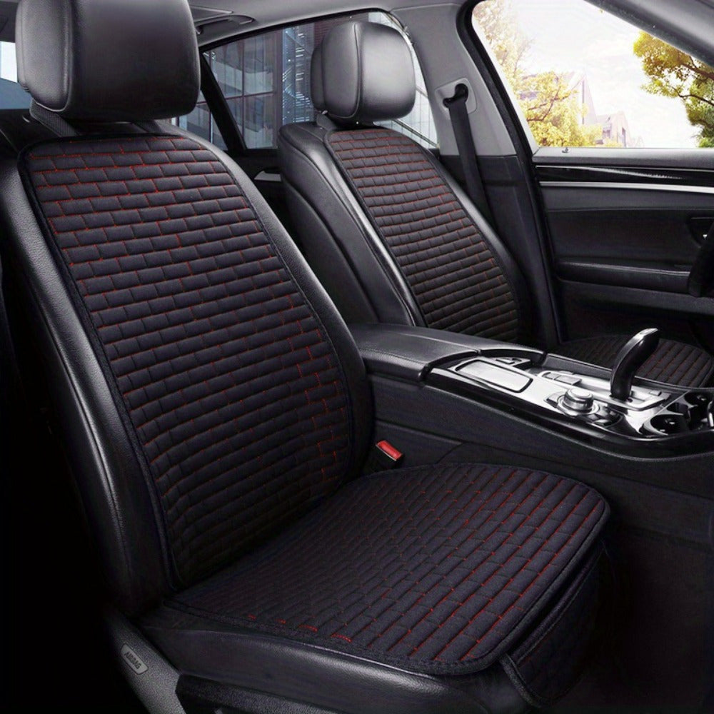 Luxury Linen Car Seat Covers Set of 2 Waterproof Non-Slip Stain-Resistant