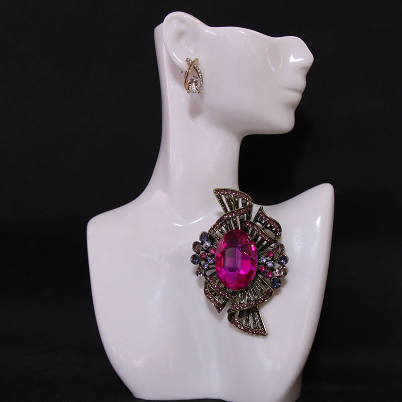 Women's Rhinestone Brooch Pin Elegant Jewelry Accessory