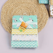 Set of 4 Soft Cotton Baby Blankets with Cartoon Prints for Newborns and Infants