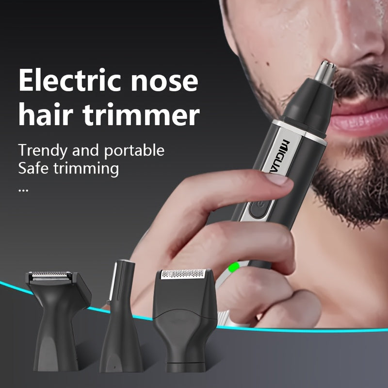 Мужской USB-заряжаемый 4-в-1 набор для ухода за носом, ушами, бородой и бровями