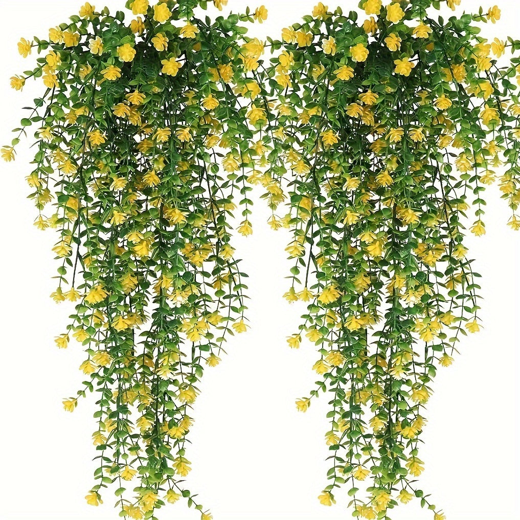 Uy bezaklari uchun sun'iy kamelliya osma o'simliklar to'plami, ichki va terrassa uchun