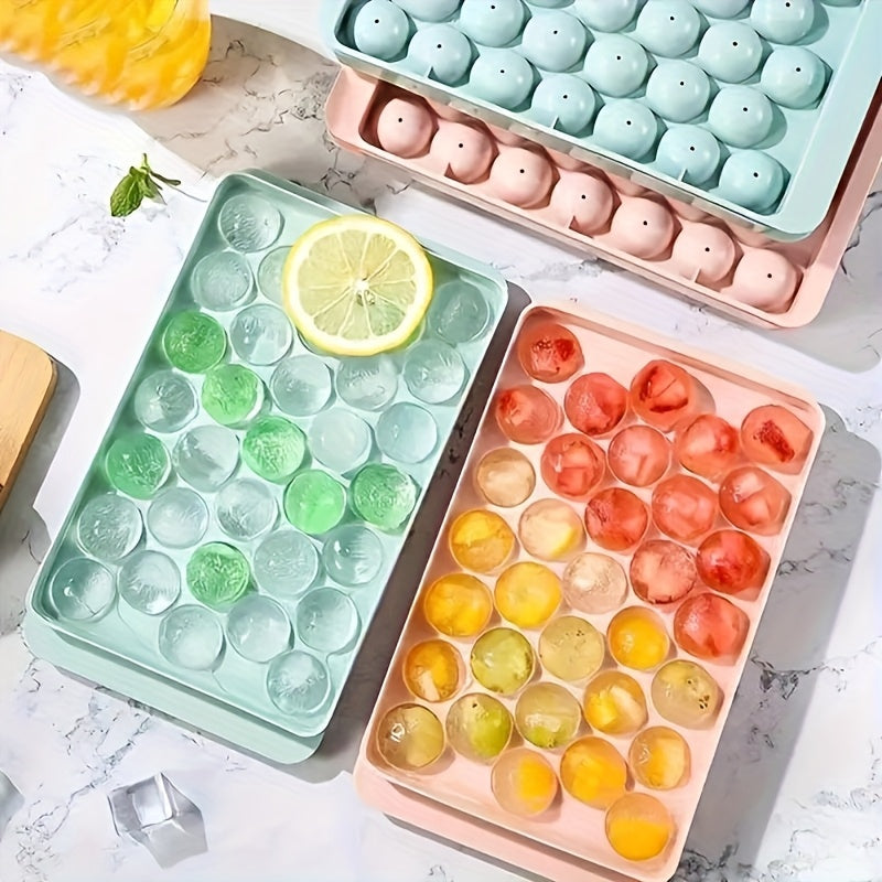 33pcs Silicone Ice Cube Trays Food-Grade Plastic Freezer Storage Diamond Pattern