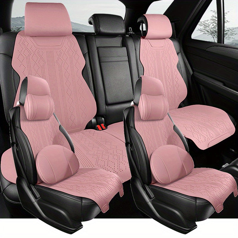 Universal avtomobil o'rindiq qoplamalari ultra yupqa suède nafas oladigan anti-slid barcha o'rindiqlar uchun