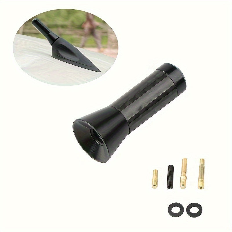 Universal Carbon Fiber Short Antenna 3.51cm Durable Metal Replacement
