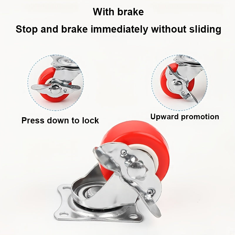 Тяжёлая гальванизированная сталь 1-дюймовые поворотные ролики с тормозами для мебели