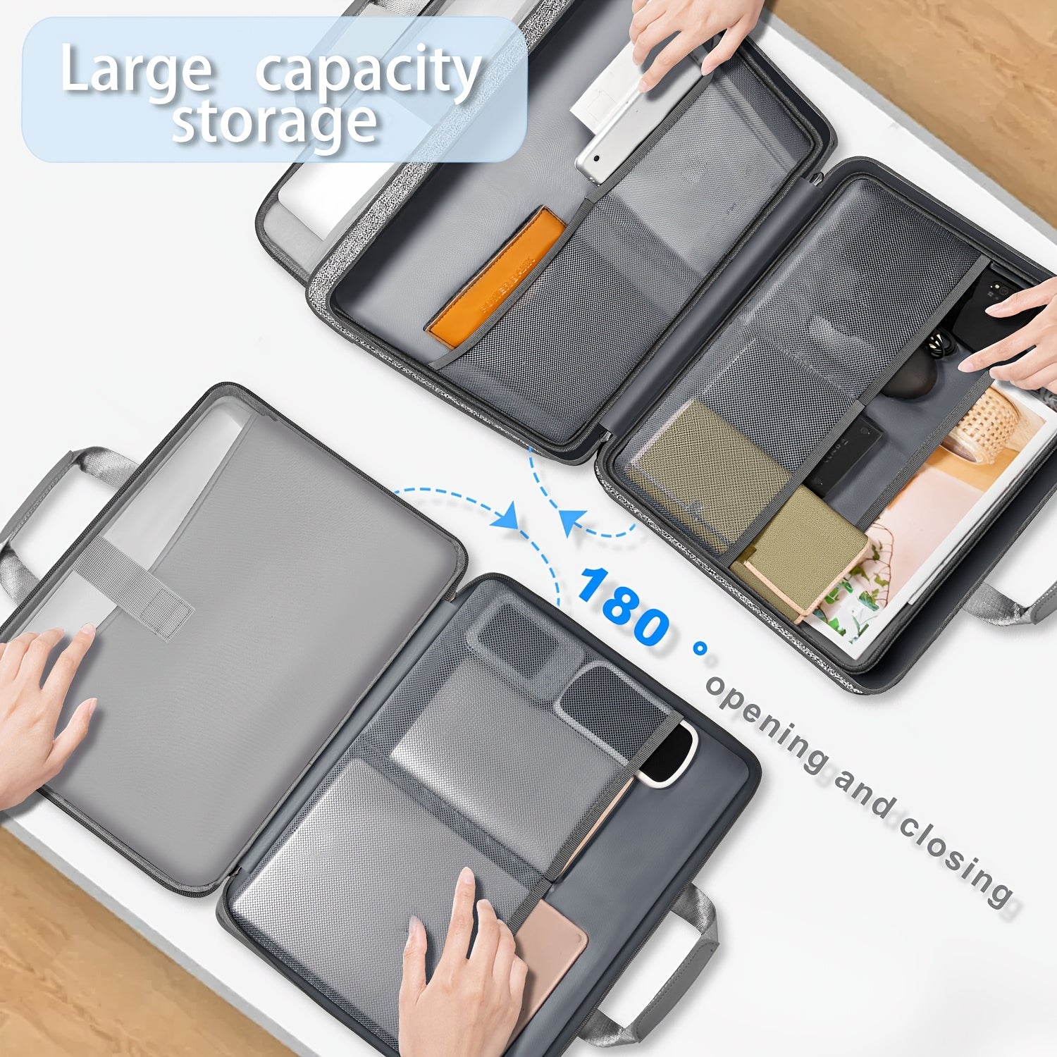 Lightweight Waterproof Laptop Bag for Office Travel and Daily Use Black Polyester