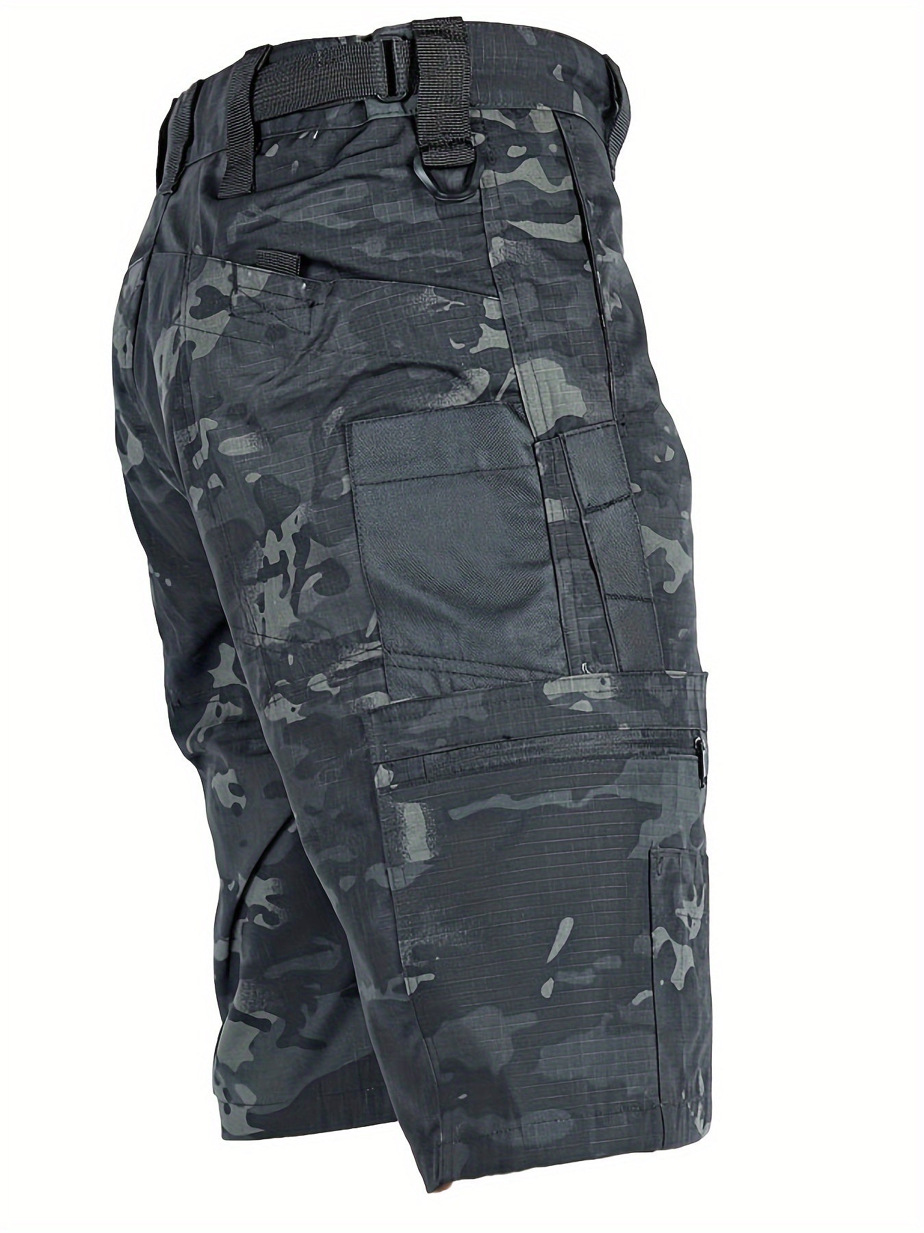 Men's Casual Solid Color Polyester Shorts with Pockets for Beach and Weekend Wear