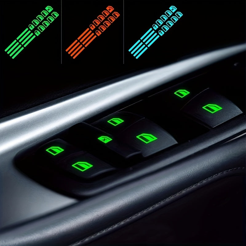 Car Interior Fluorescent Button Sticker 1pc Glow-in-the-Dark, Multi-Color
