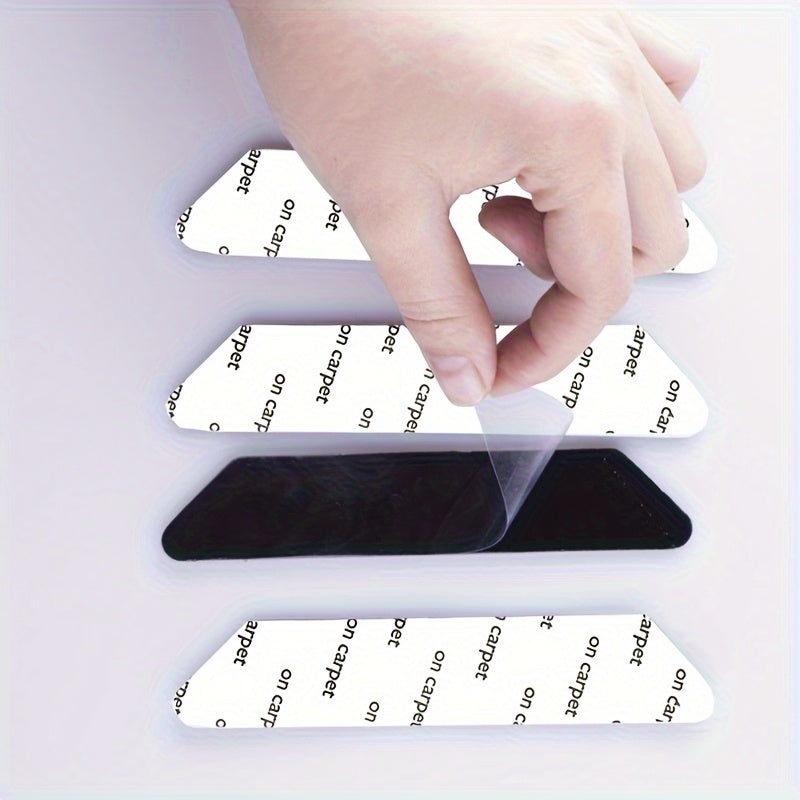 Set of 8 Reusable Silicone Rug Gripper Tape and Pads Non-Slip Indoor Holders