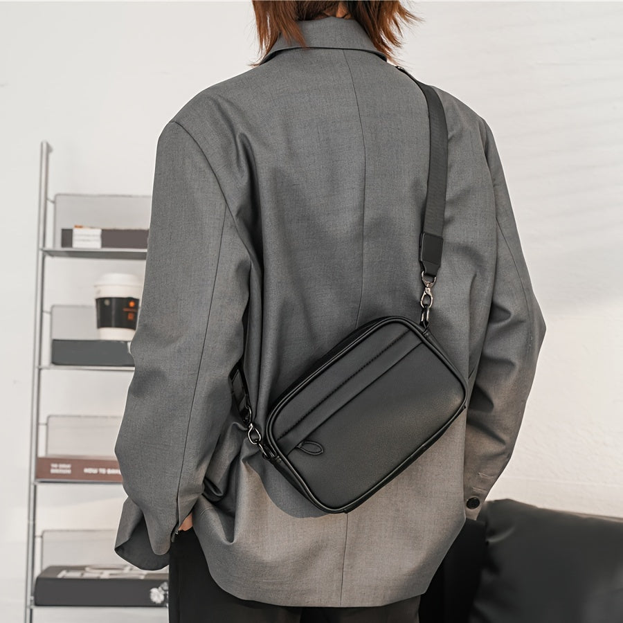 Erkaklar uchun fermuarlı tasodifiy kvadrat sumka, o'g'il do'st uchun ideal sovg'a.