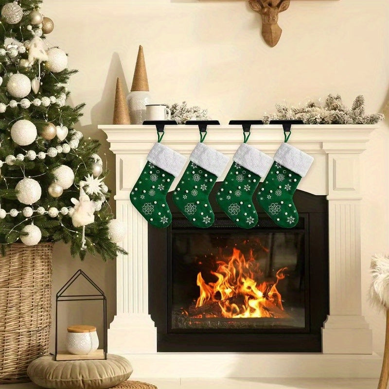 Multi-Functional Metal Fireplace Hooks for Holiday Decor Stockings Ornaments