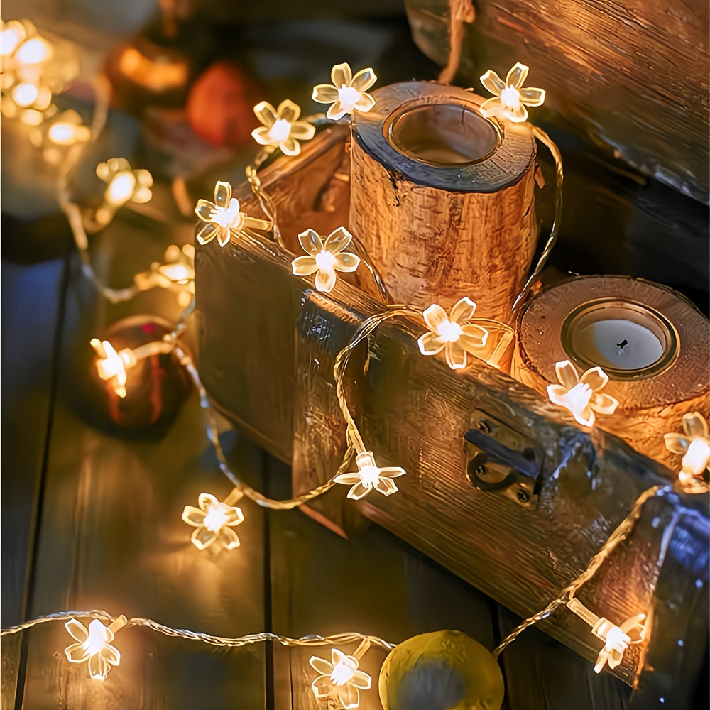 LED Cherry Blossom String Lights Warm Yellow for Home Decor Weddings Christmas Parties