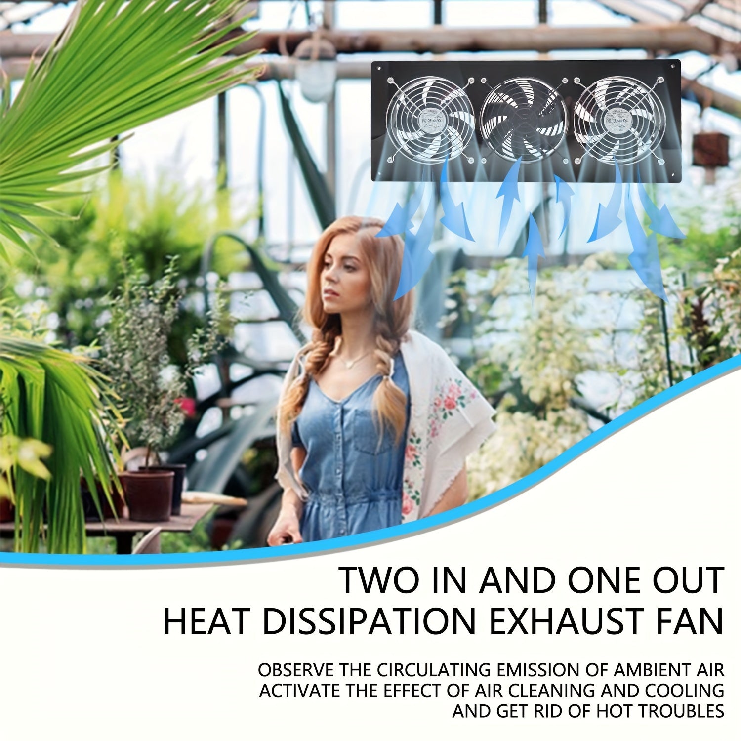 Набор солнечных вытяжных вентиляторов для теплиц и животных укрытий 25 Вт солнечная панель 3-скорости