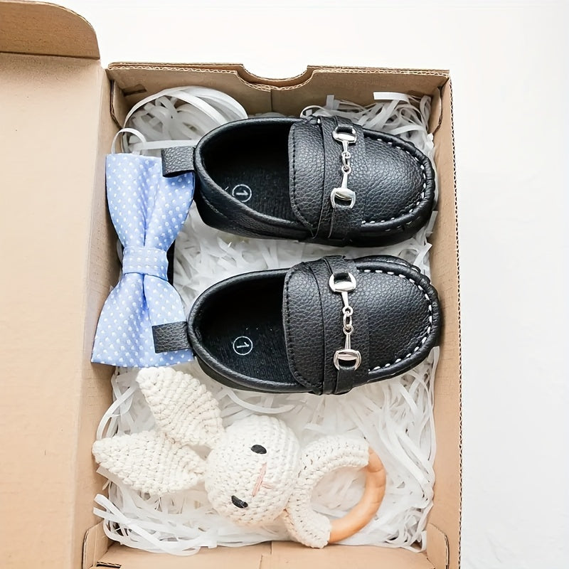 Zapatillas slip-on de color sólido para bebés niños, calzado ligero antideslizante y casual para primavera y otoño