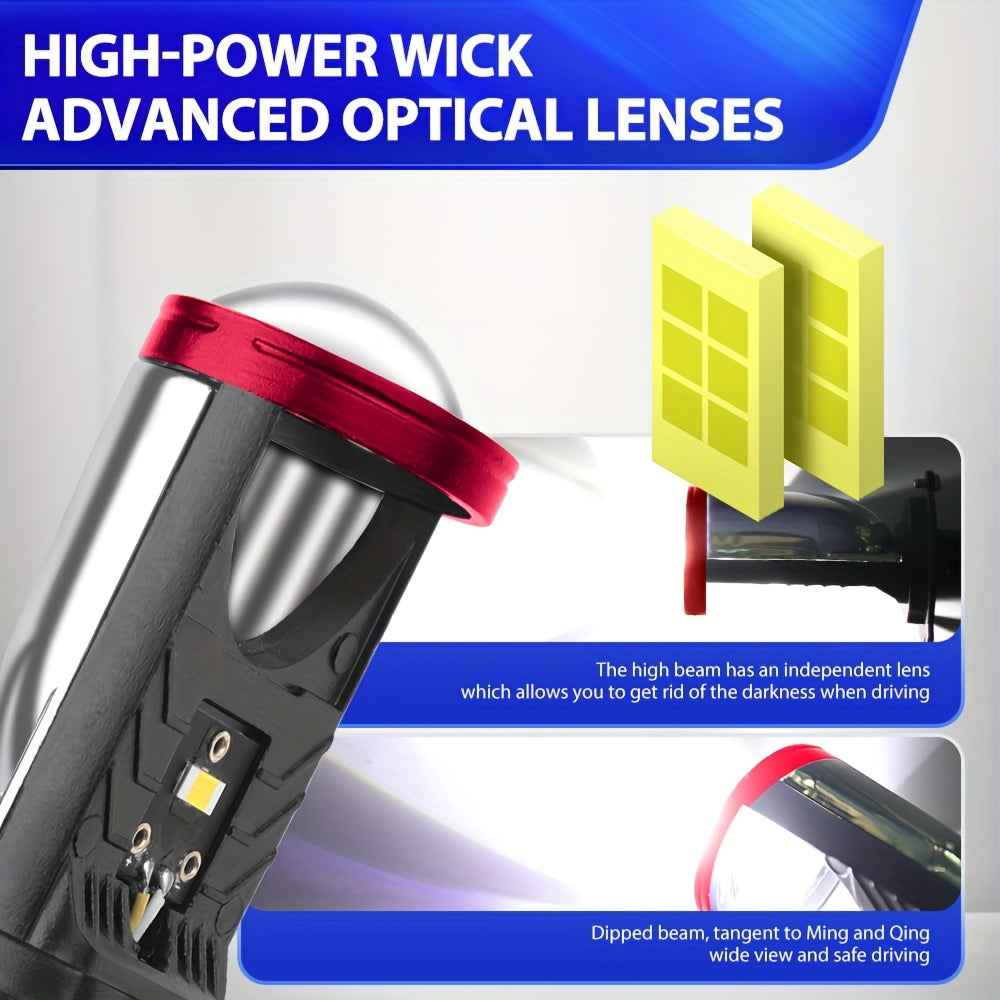 Bombillas de faro LED H4 de luz alta y baja, 6000K, 70000LM, 420W, lente de proyector todo en uno