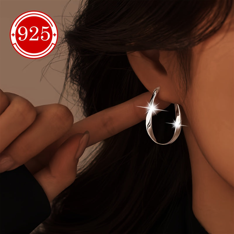 Women's Silver Earrings Hypoallergenic Niche Design for Daily Wear and Gifts